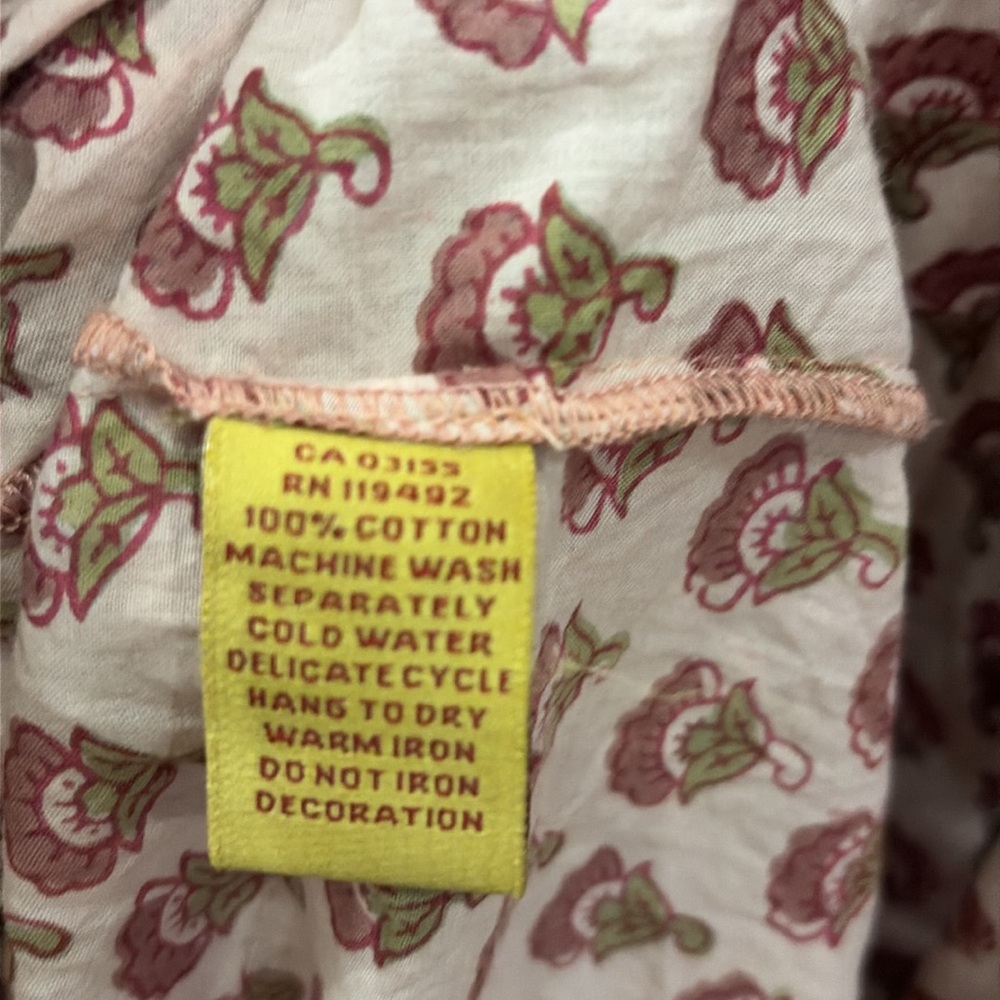 Rare Pink Floral April Cornell Kaftan; Size Small - Picture 6 of 6